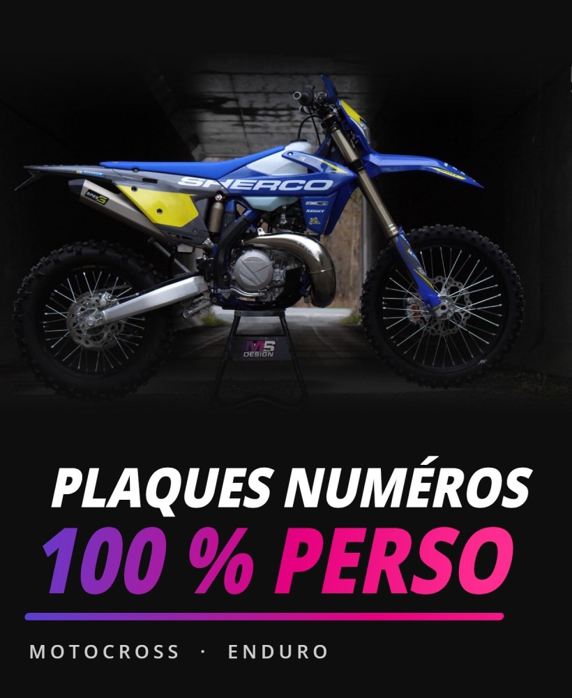 Plaques numéros motocross enduro 100 % perso MS.DESIGN