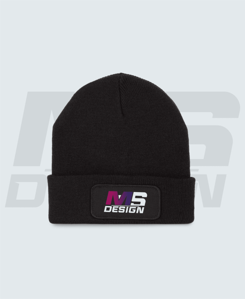 Bonnet unisexe noir avec logo Ms Design | Qualité & chaleur
