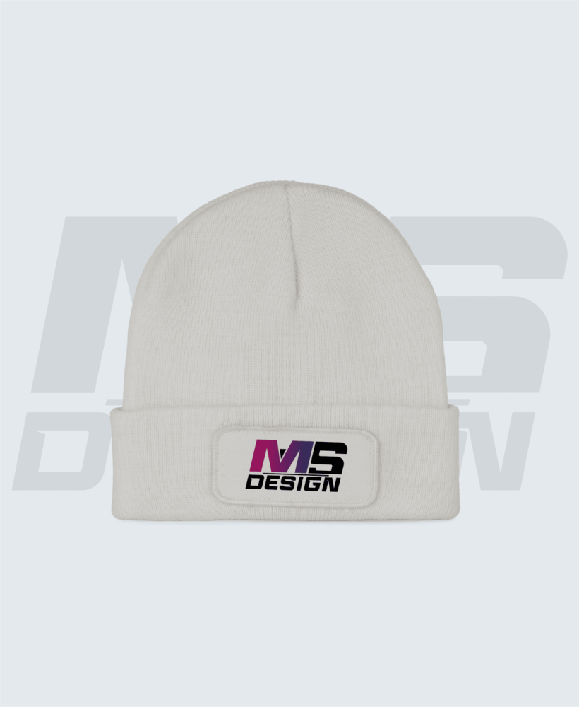 Bonnet unisexe blanc avec logo Ms Design | Qualité & chaleur